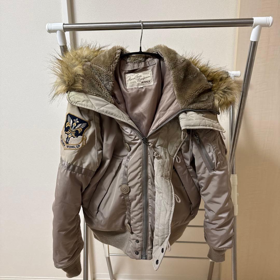 AVIREX N-2B フライトジャケット ベージュ ボア アウター メンズ