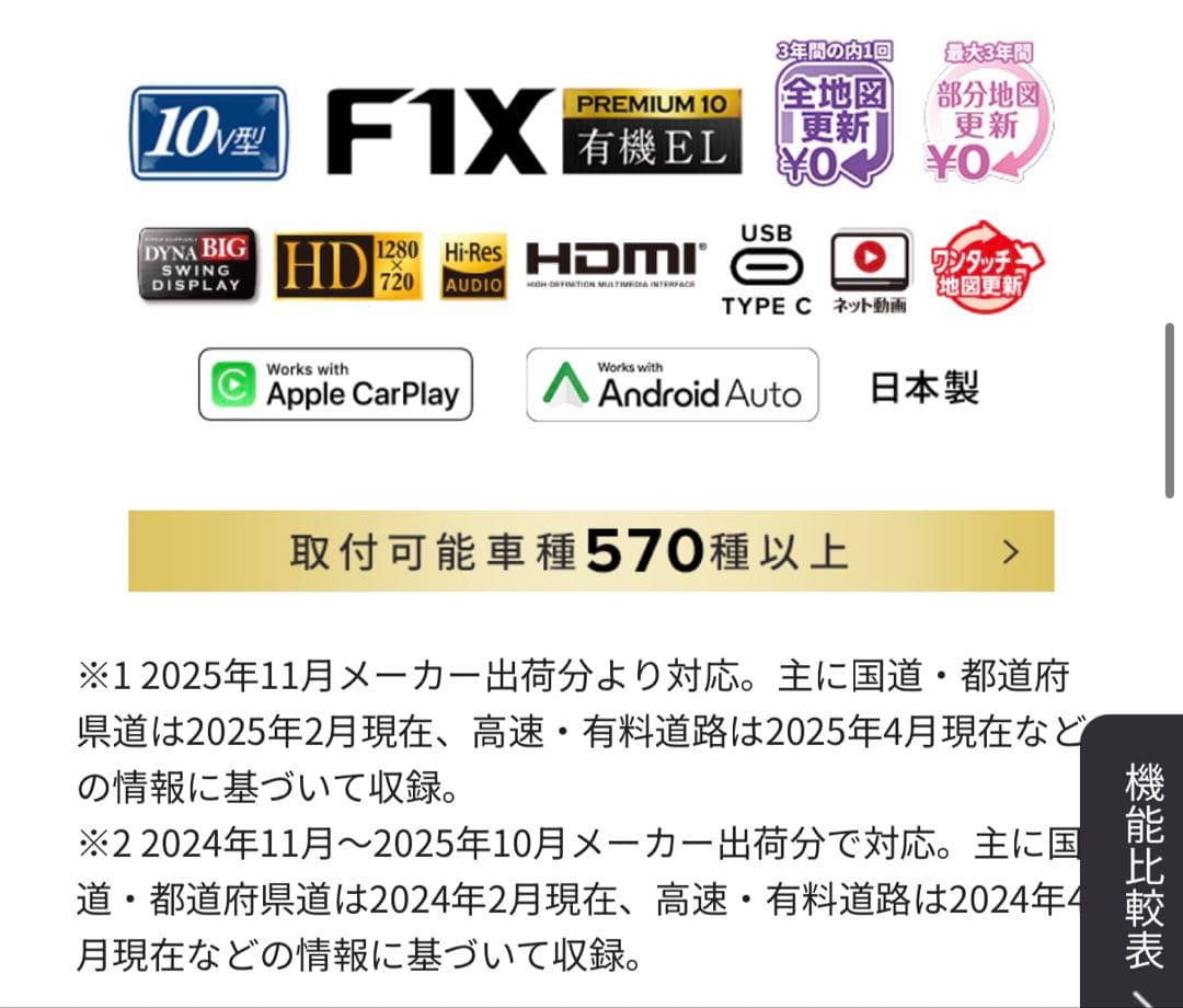 パナソニック　カーナビ　CN-F1X10C1DA