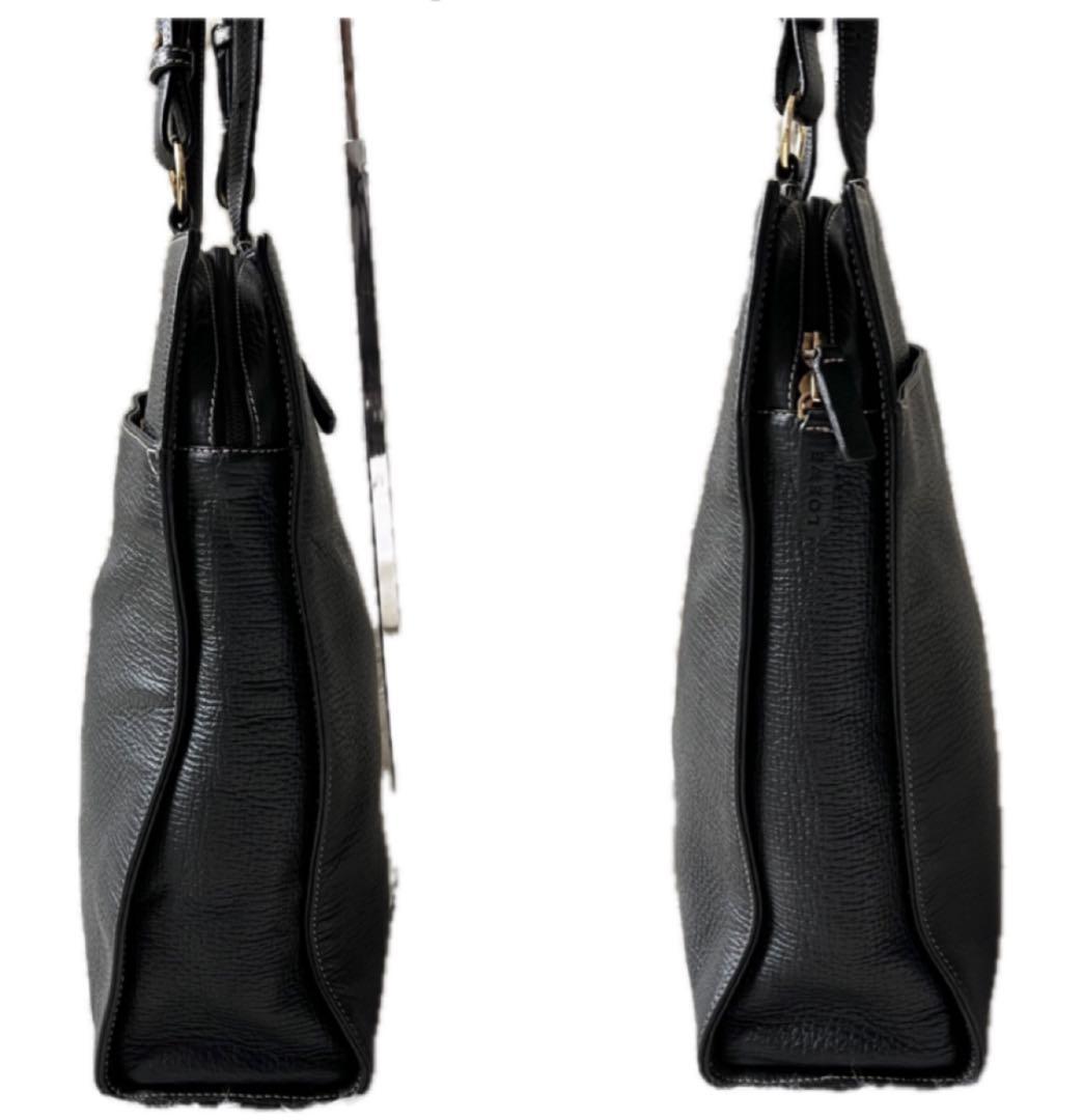 【極美品 専用袋付】ロエベ ビジネス トート バッグ レザー A4 シボ革 高級