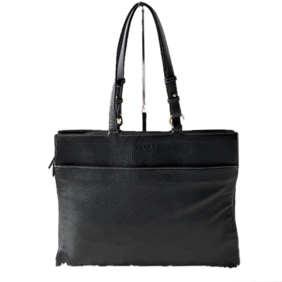 【極美品 専用袋付】ロエベ ビジネス トート バッグ レザー A4 シボ革 高級