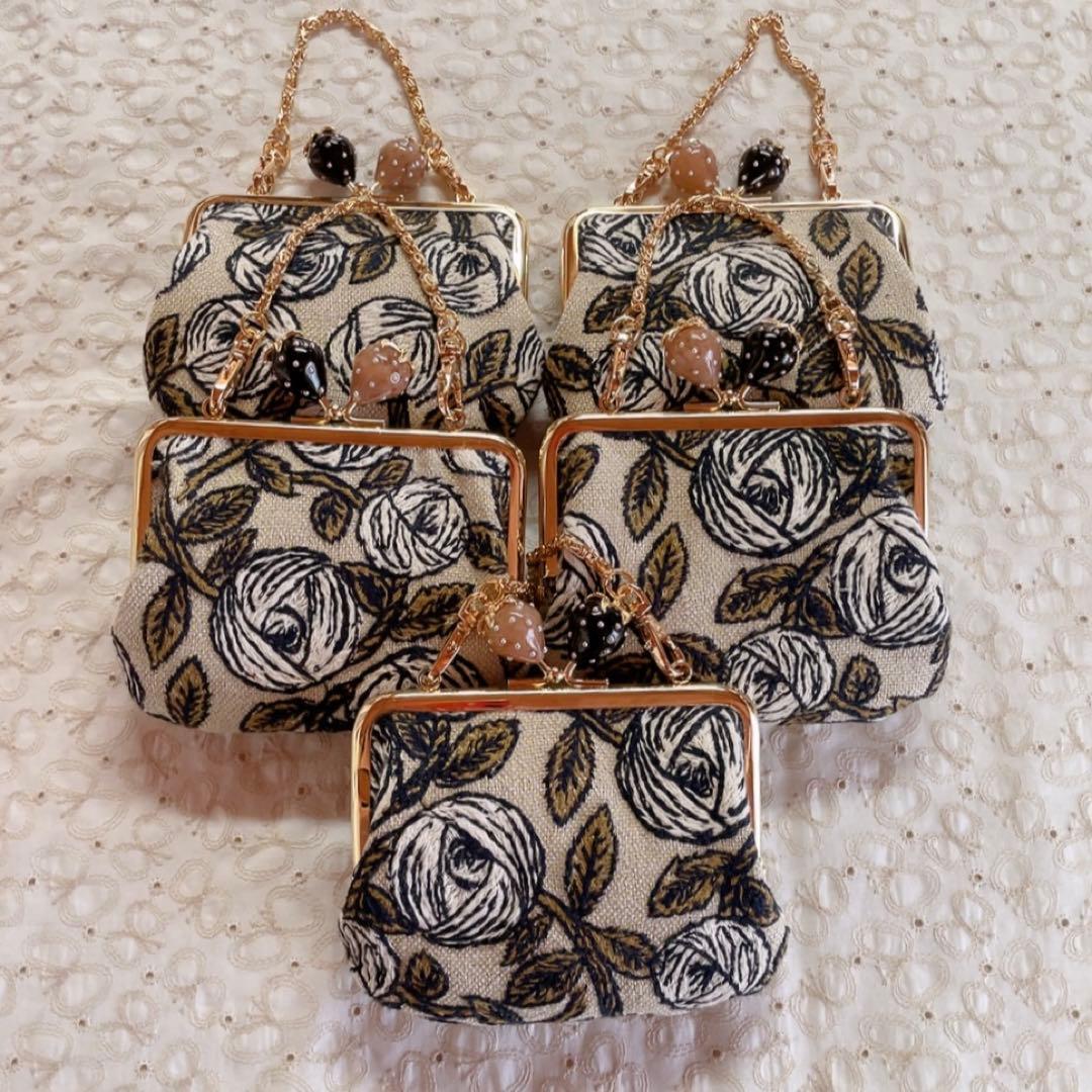 優しく　ミナペルホネン　rosy がま口　ポーチ