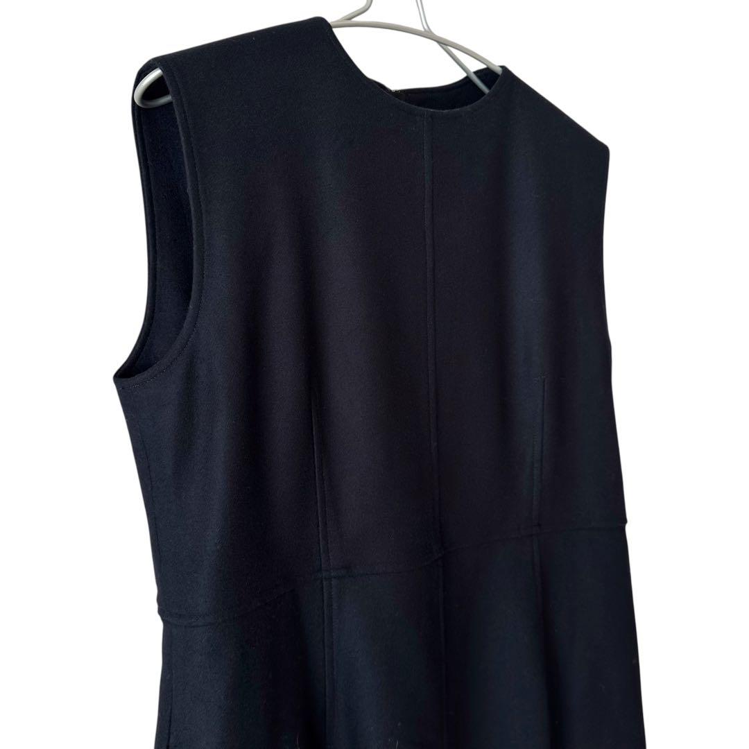 ebure / 24AW ライトメルトンワンピース ロング丈 ウール100%