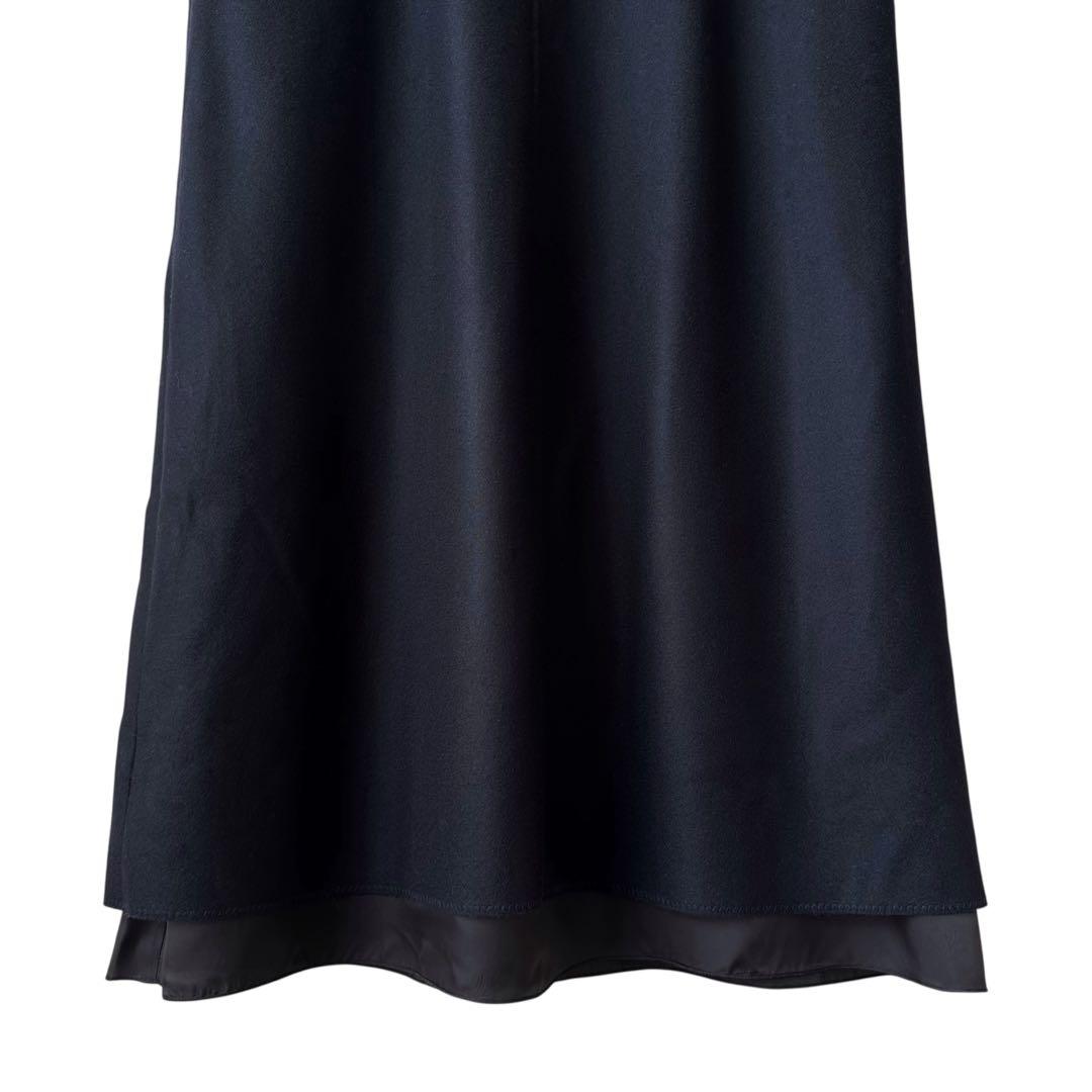 ebure / 24AW ライトメルトンワンピース ロング丈 ウール100%