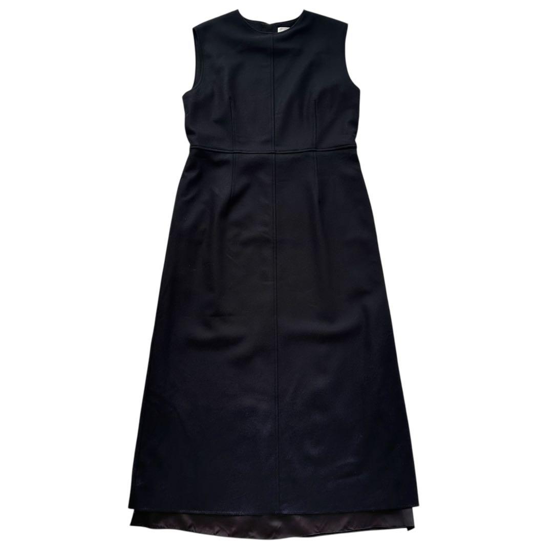 ebure / 24AW ライトメルトンワンピース ロング丈 ウール100%