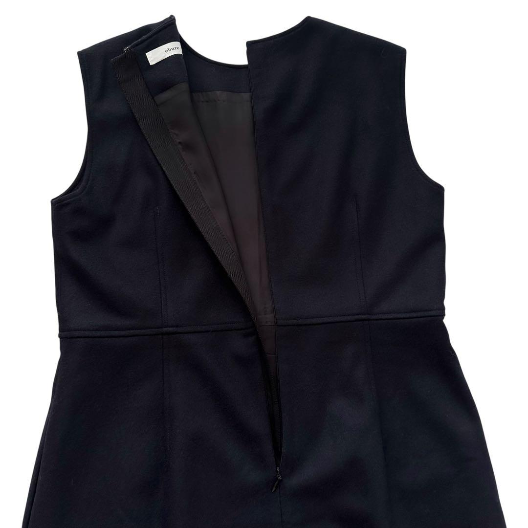 ebure / 24AW ライトメルトンワンピース ロング丈 ウール100%