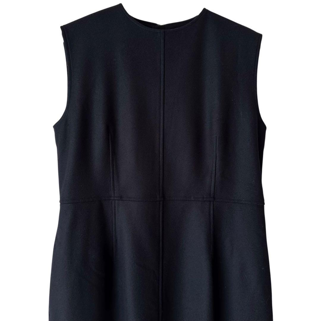 ebure / 24AW ライトメルトンワンピース ロング丈 ウール100%