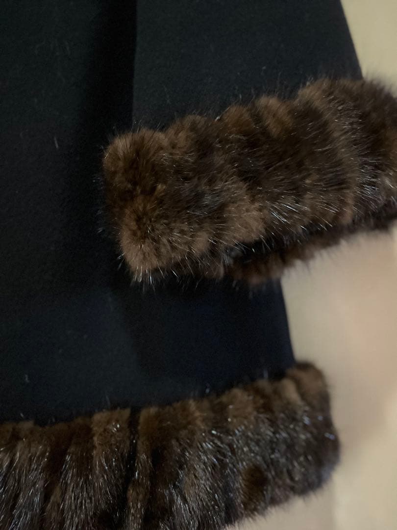 modify Ａラインのネイビーファーショートコート