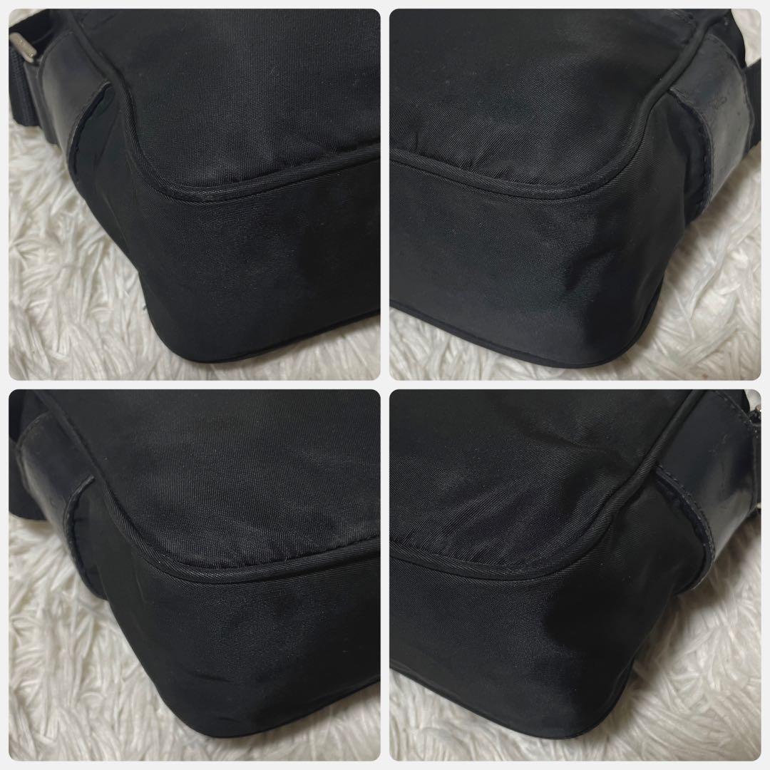 【良品】PRADA プラダ　カメラバッグ　ショルダー　ナイロン　レザー　ブラック