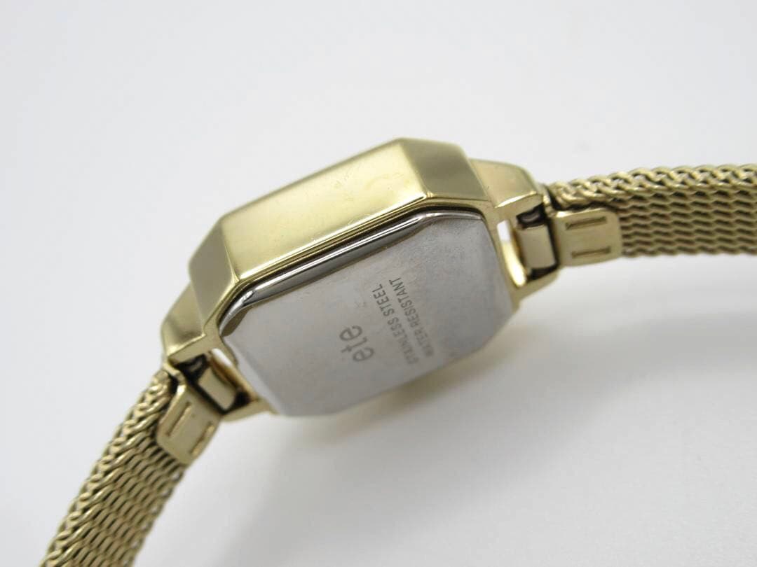 美品 ete エテ ウォッチ オクタゴンフェイス ダイヤ ゴールド 腕時計