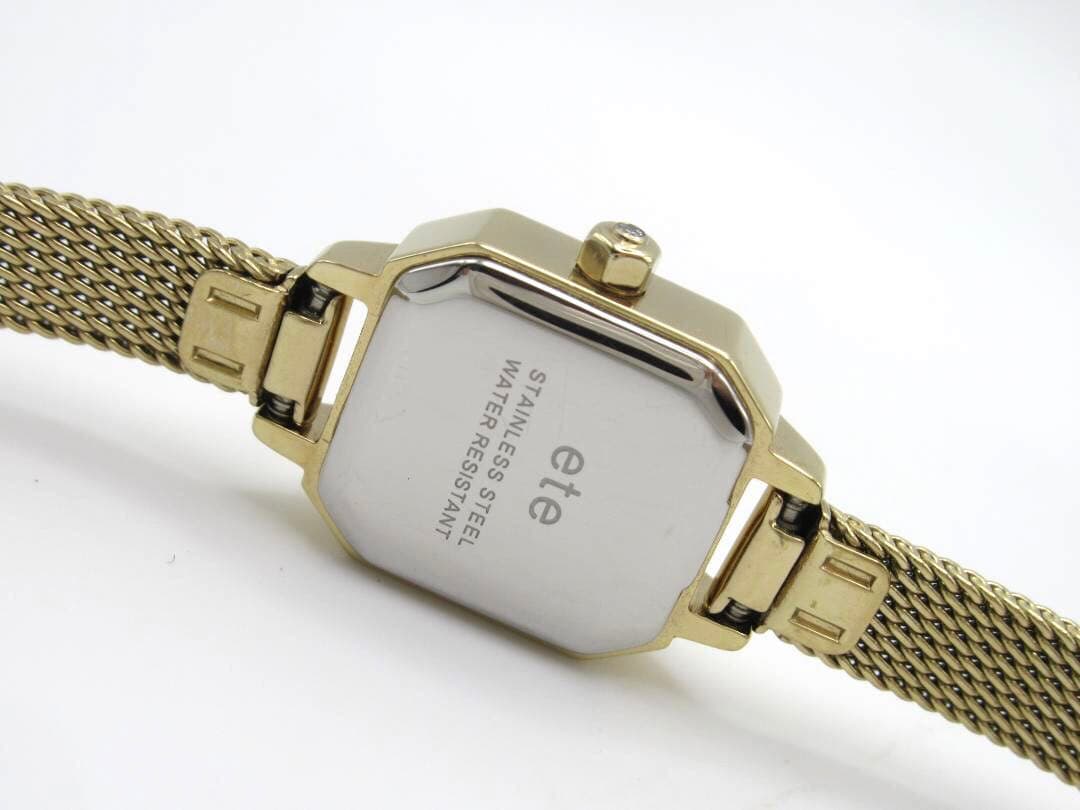 美品 ete エテ ウォッチ オクタゴンフェイス ダイヤ ゴールド 腕時計