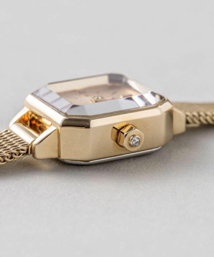 美品 ete エテ ウォッチ オクタゴンフェイス ダイヤ ゴールド 腕時計