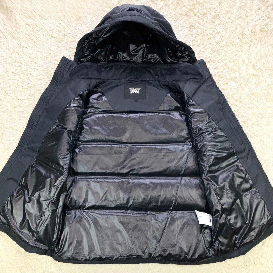 美品⭐PXG グースダウンベスト ゴルフウェア Lサイズ フード着脱可 ブラック