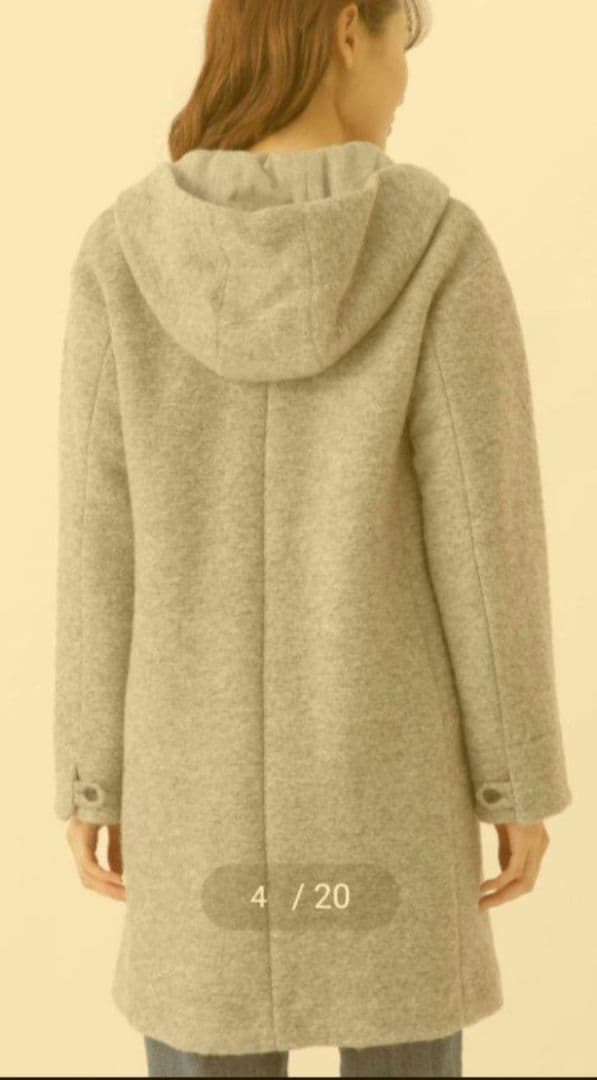 HUMAN WOMAN フード付きチェスターコート グレー