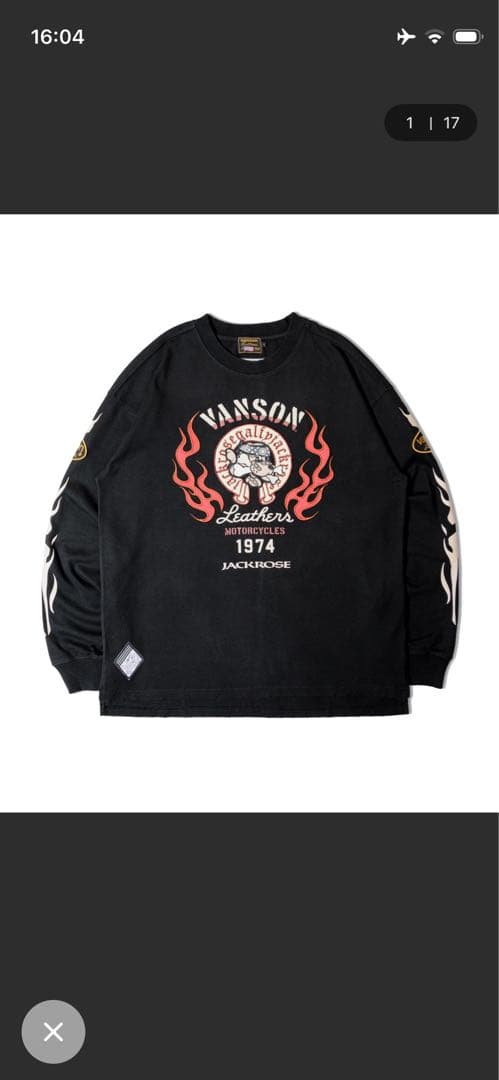 JACKROSE×VANSON×GALFY-炎犬Long Sleeve Tee