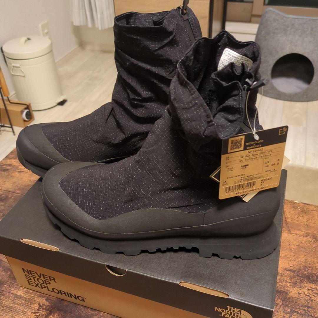 TNF GORE-TEX ブラックレインブーツ NF52440 　26センチ