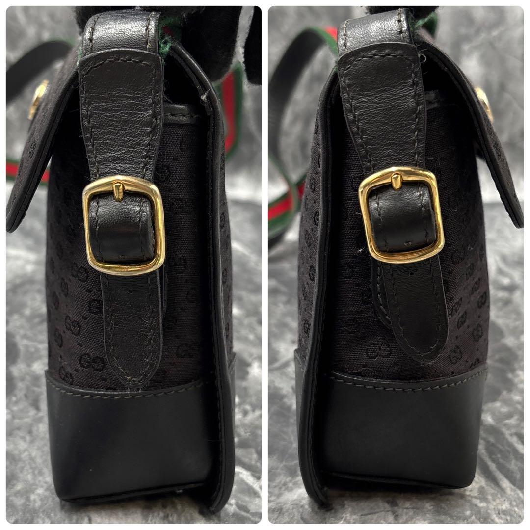 ✨美品✨GUCCI GG シェリーライン ショルダーバッグ ブラック ロゴ