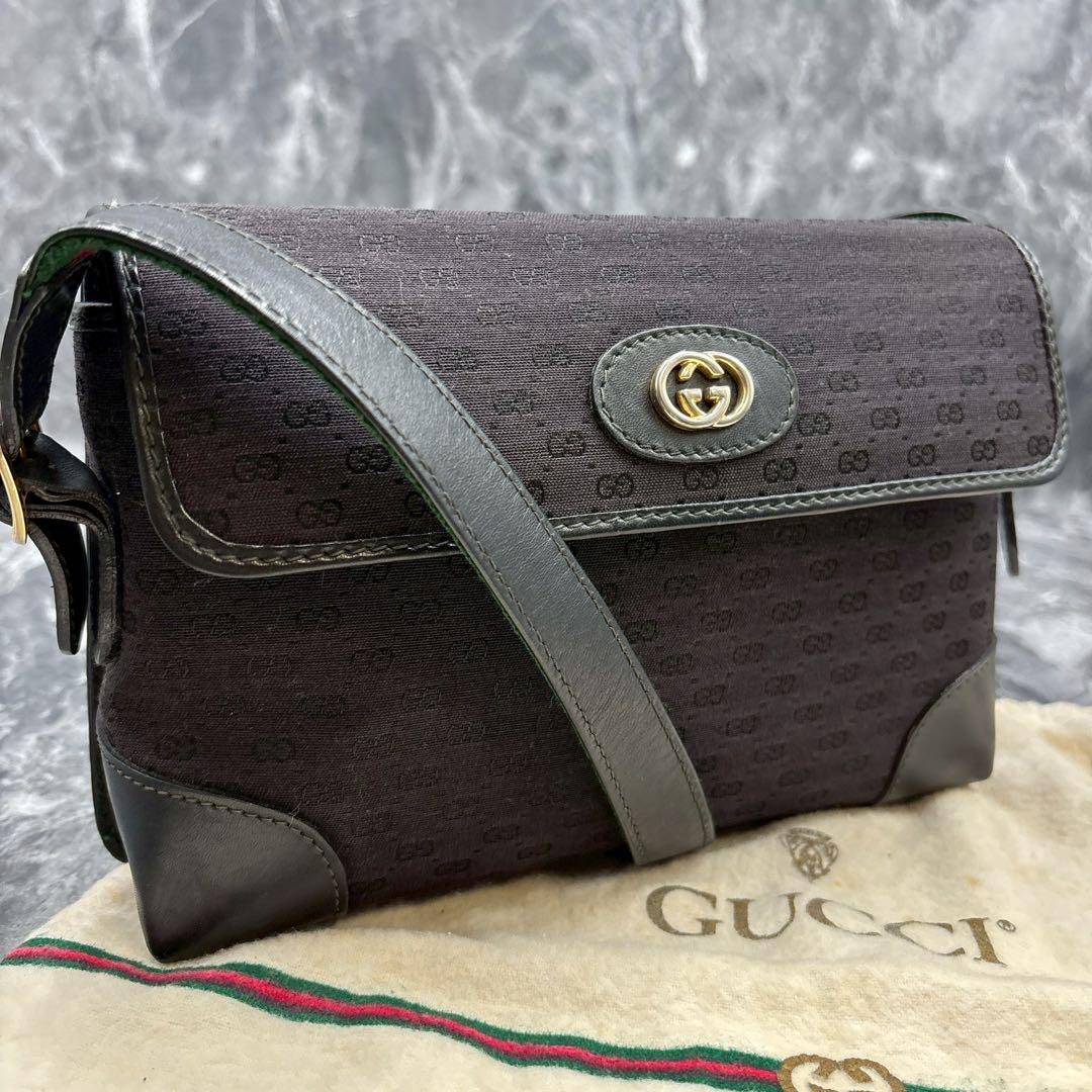 ✨美品✨GUCCI GG シェリーライン ショルダーバッグ ブラック ロゴ