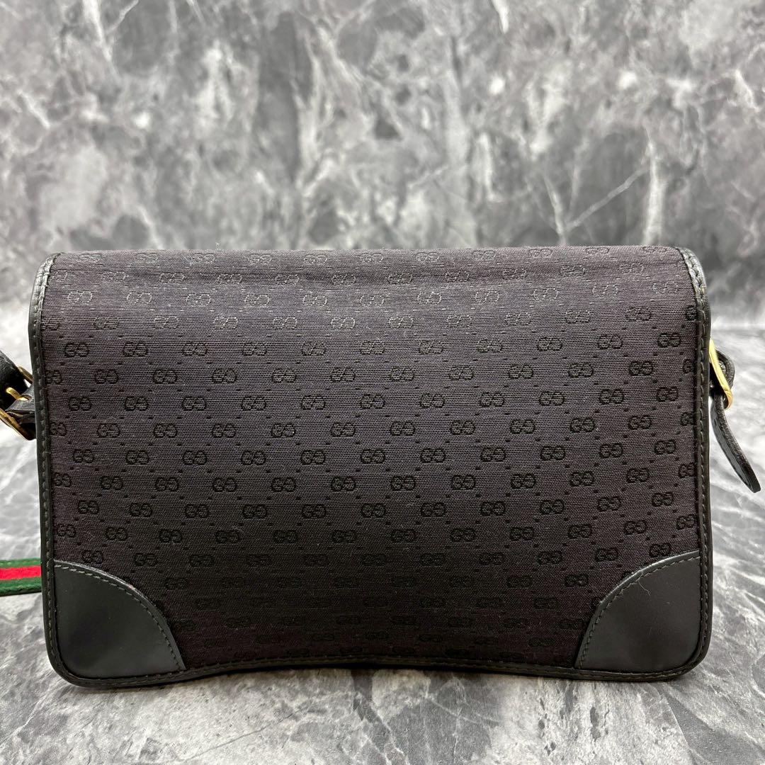 ✨美品✨GUCCI GG シェリーライン ショルダーバッグ ブラック ロゴ