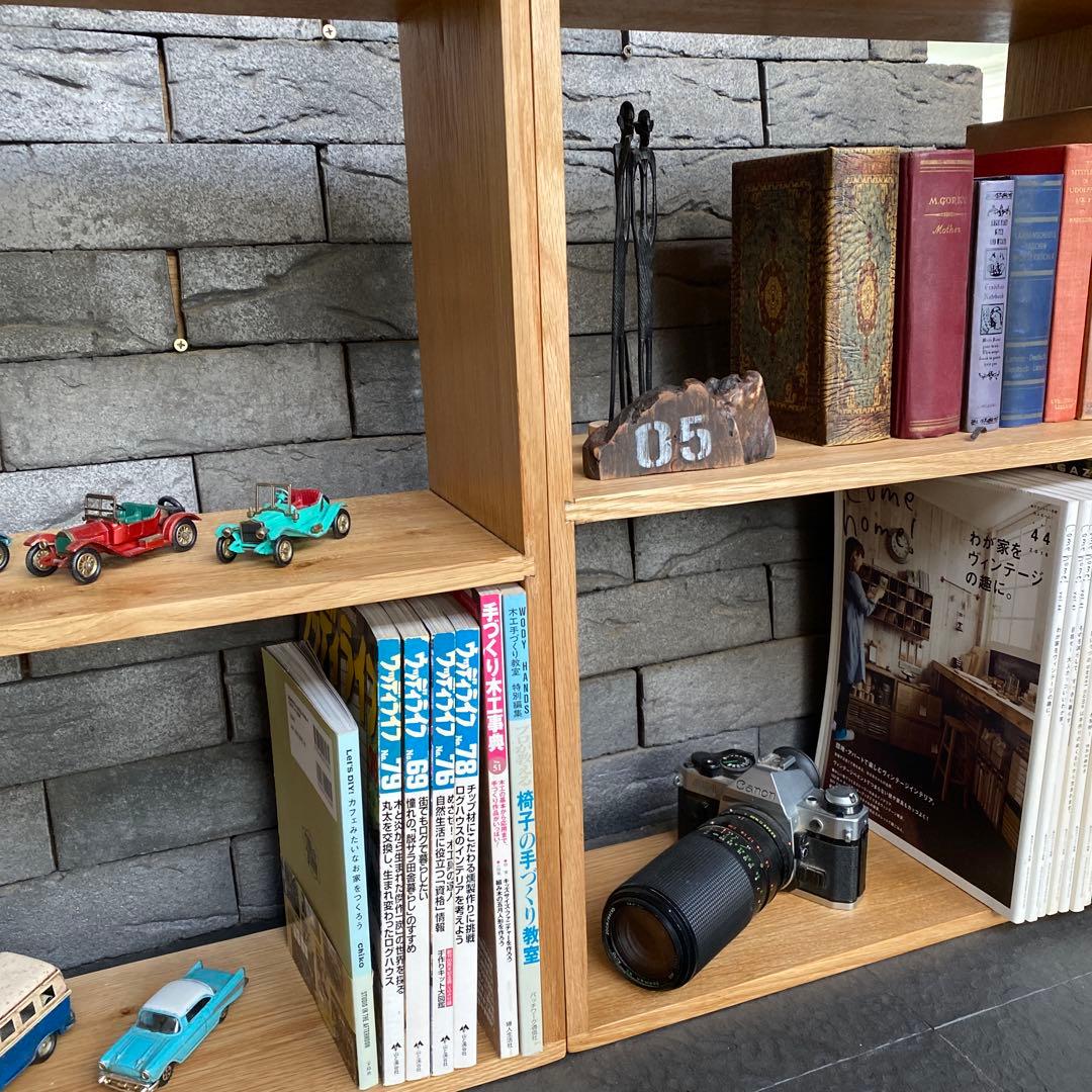 めるぱす様オーダー専用 ホワイトオーク木製ラック２段 2セット　アラレ組・蟻溝