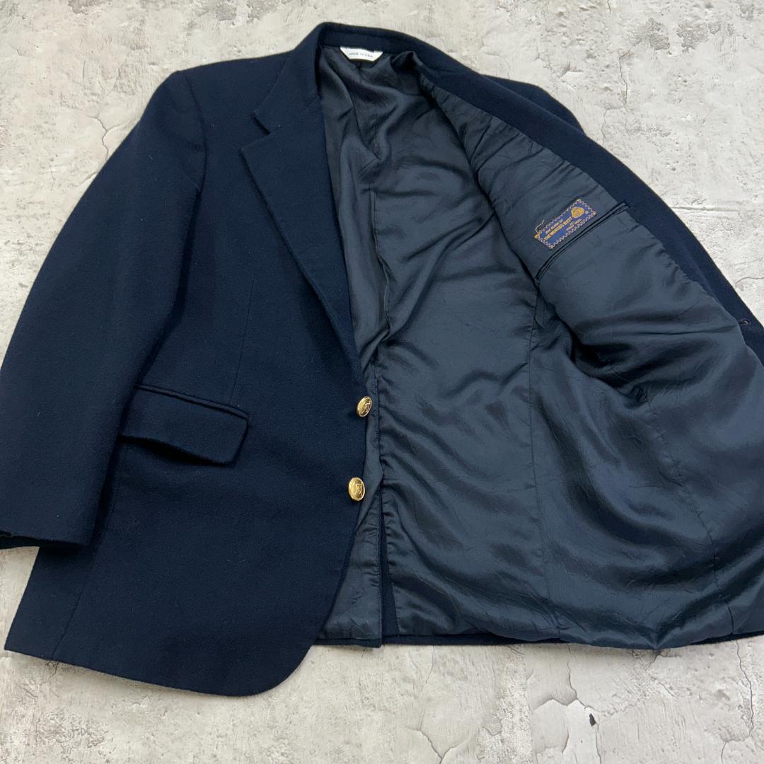 お*ら様 USA製　ポロユニバーシティクラブ　長袖　ウールブレザー　古着　ネイビ