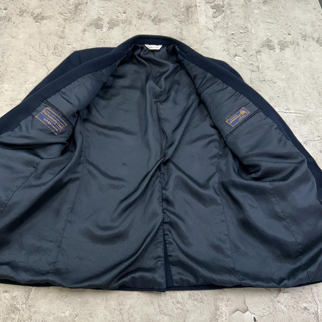 お*ら様 USA製　ポロユニバーシティクラブ　長袖　ウールブレザー　古着　ネイビ