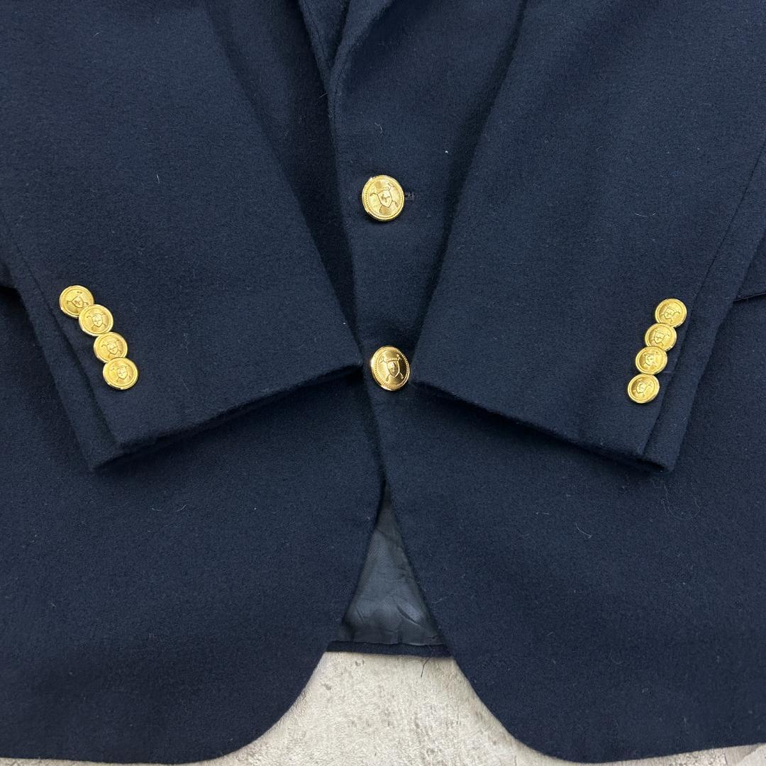 お*ら様 USA製　ポロユニバーシティクラブ　長袖　ウールブレザー　古着　ネイビ