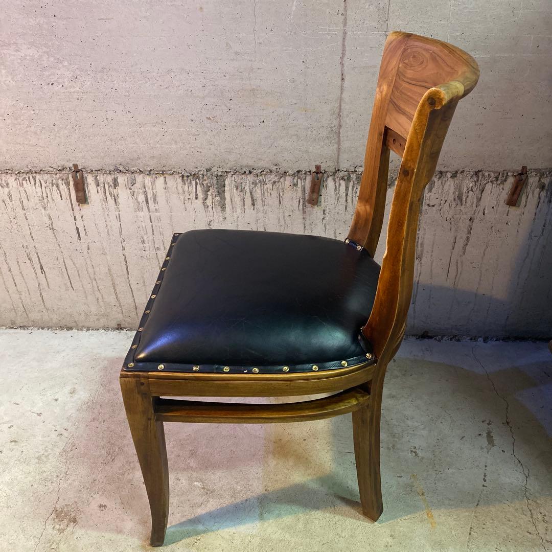 ダイニングチェア カリッジマーケット チーク材 イタリーノアーム　スタッズ　③