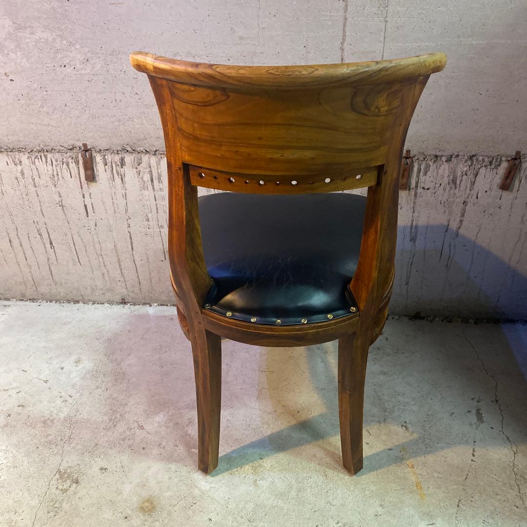 ダイニングチェア カリッジマーケット チーク材 イタリーノアーム　スタッズ　③