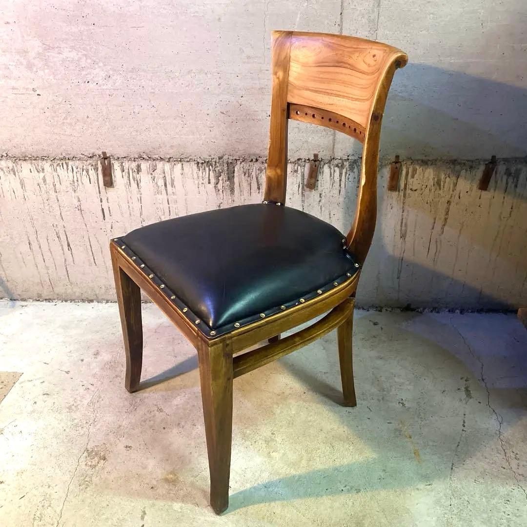 ダイニングチェア カリッジマーケット チーク材 イタリーノアーム　スタッズ　③