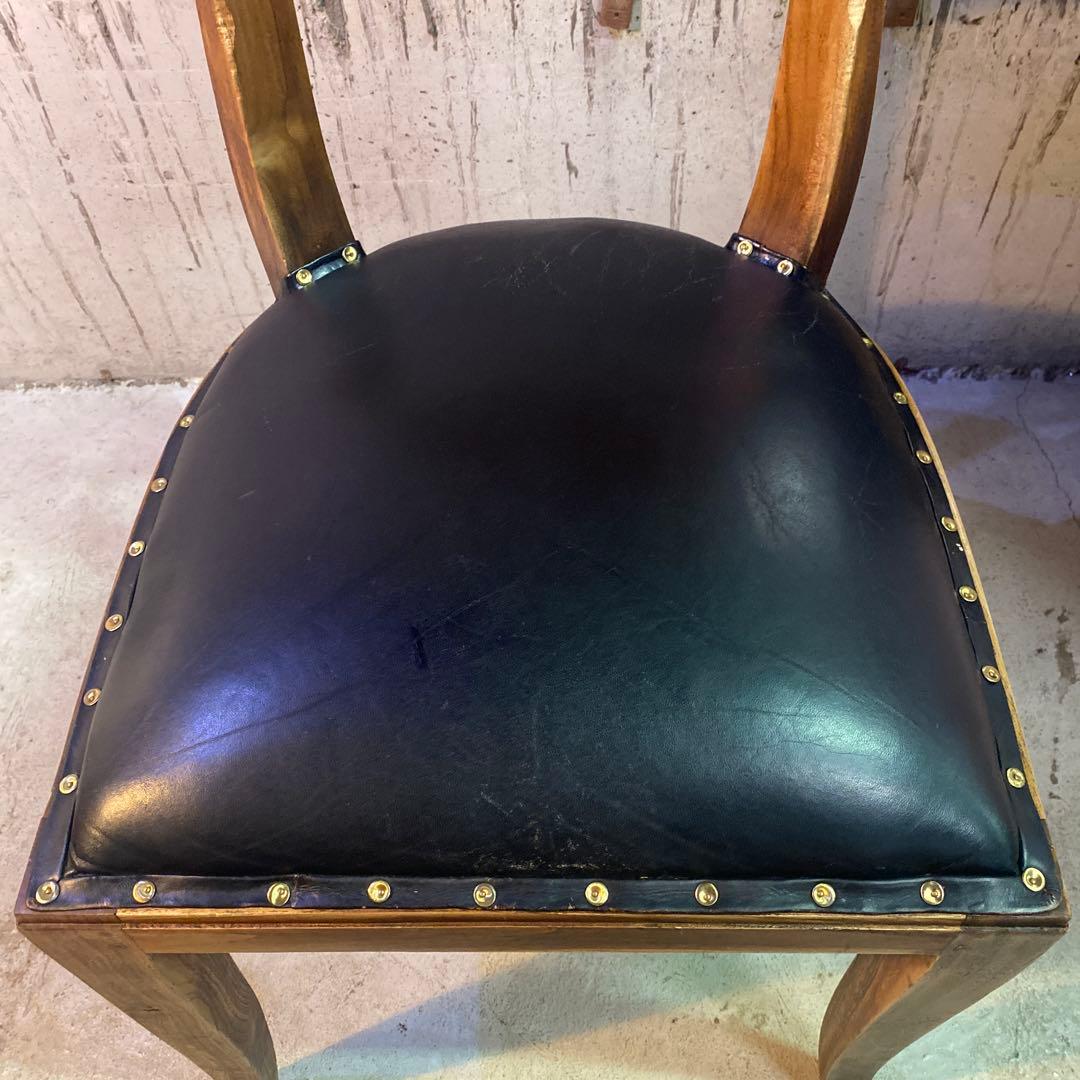 ダイニングチェア カリッジマーケット チーク材 イタリーノアーム　スタッズ　③