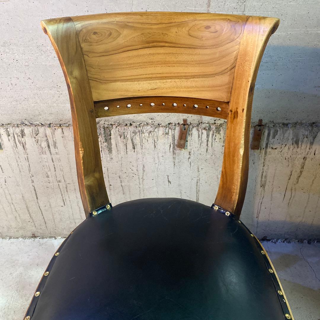 ダイニングチェア カリッジマーケット チーク材 イタリーノアーム　スタッズ　③