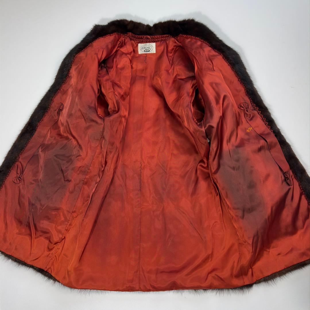 高級 IWASAKI 毛皮コート ファーコート ミンク ロング ダークブラウン