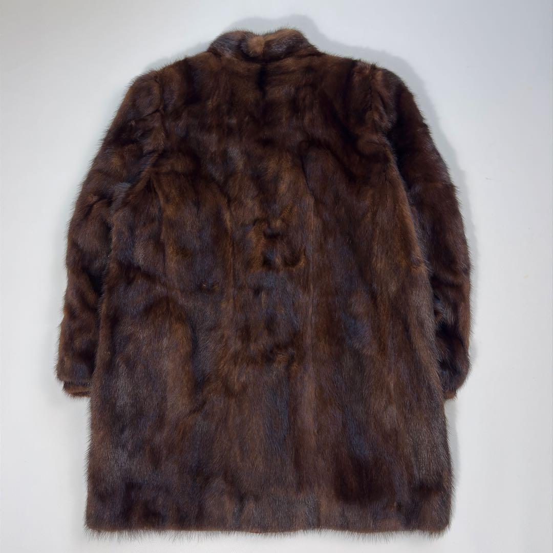 高級 IWASAKI 毛皮コート ファーコート ミンク ロング ダークブラウン