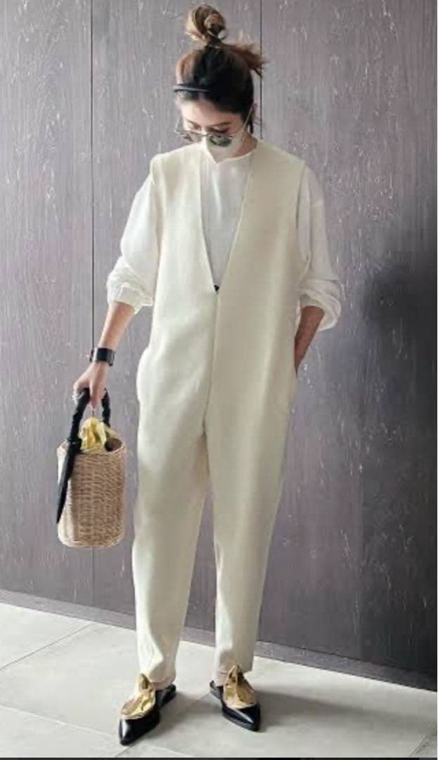 ローヘン ミラノリブニットオールインワン　M