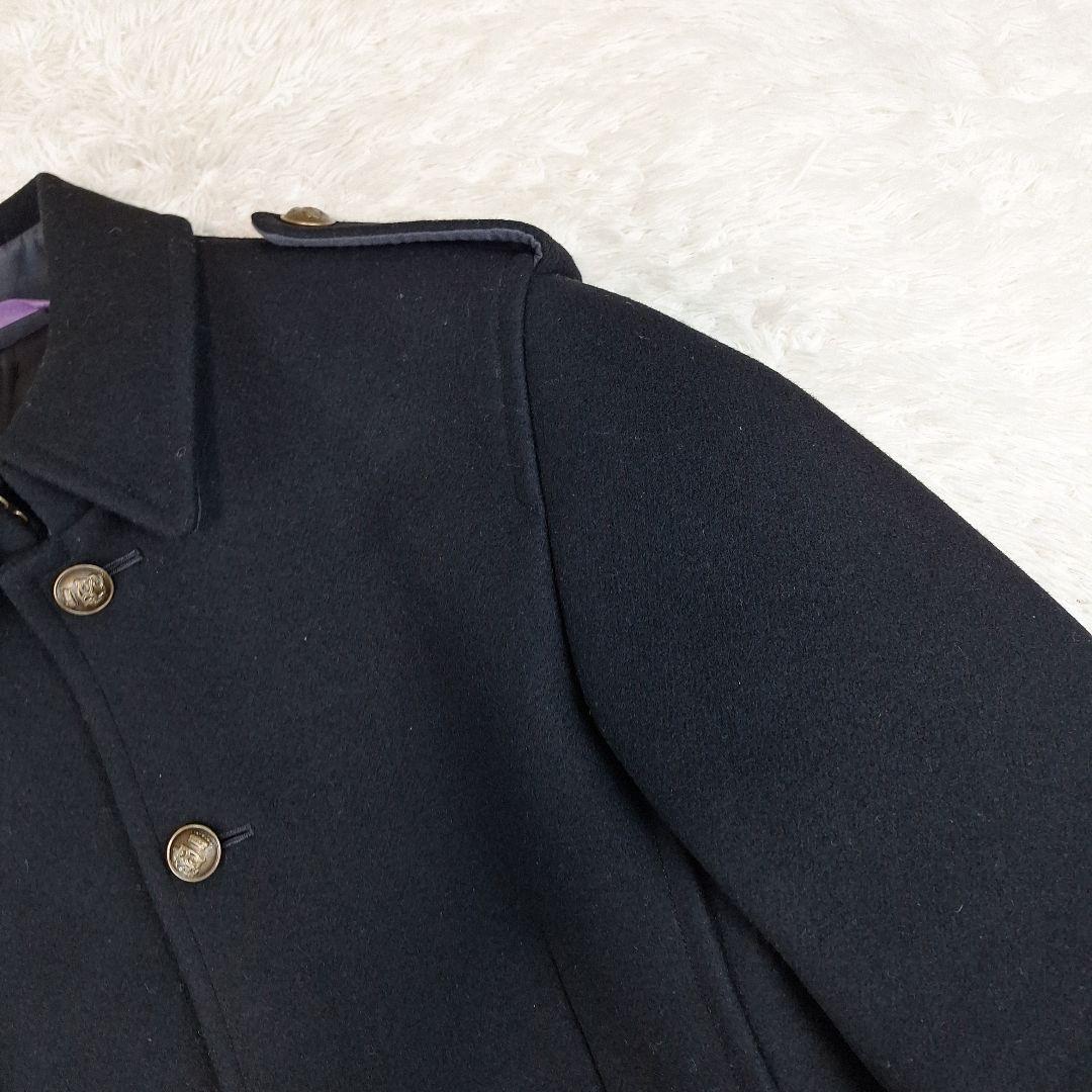 高級ライン✨Paul Smithコレクション　ウールコート　金ボタン　黒　L