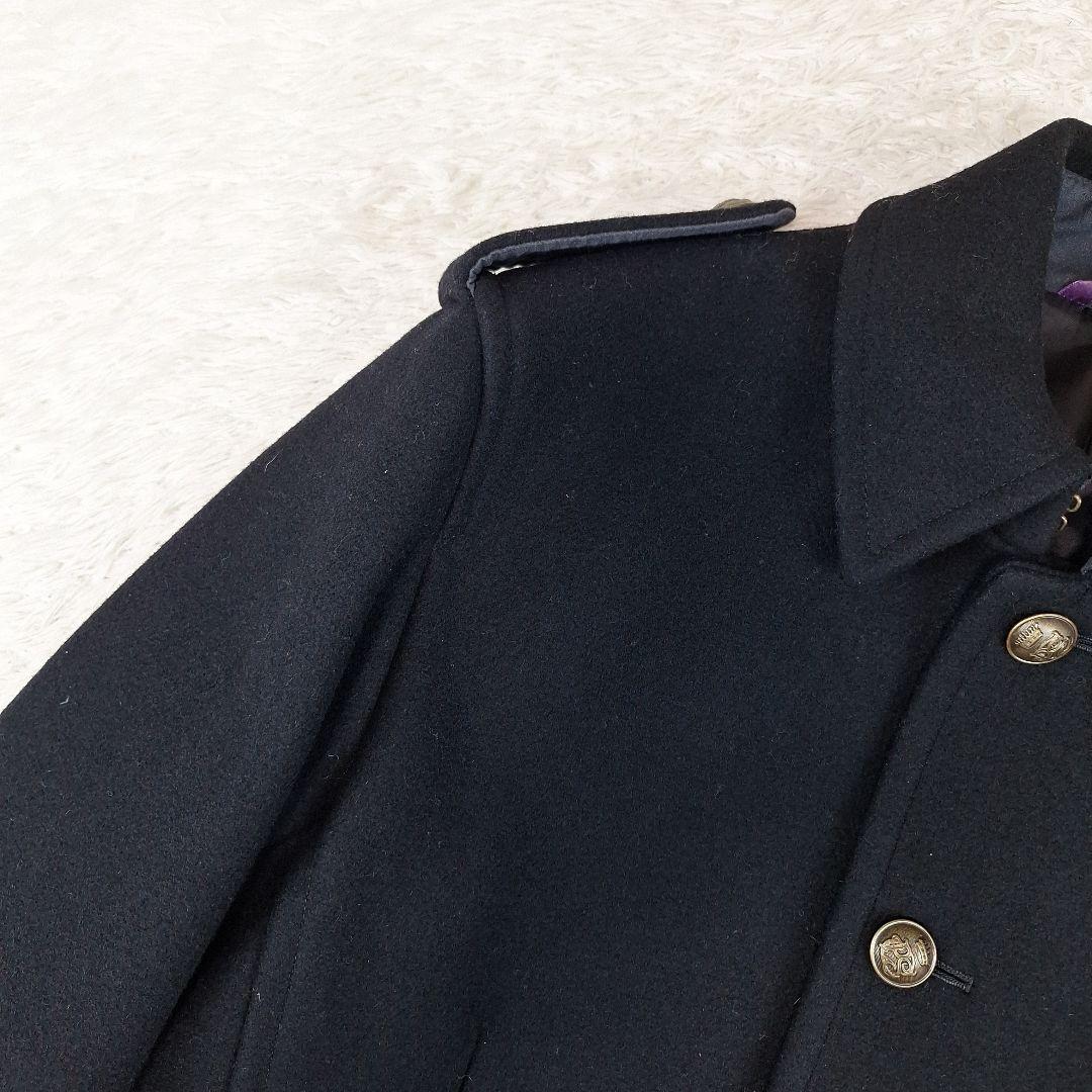 高級ライン✨Paul Smithコレクション　ウールコート　金ボタン　黒　L