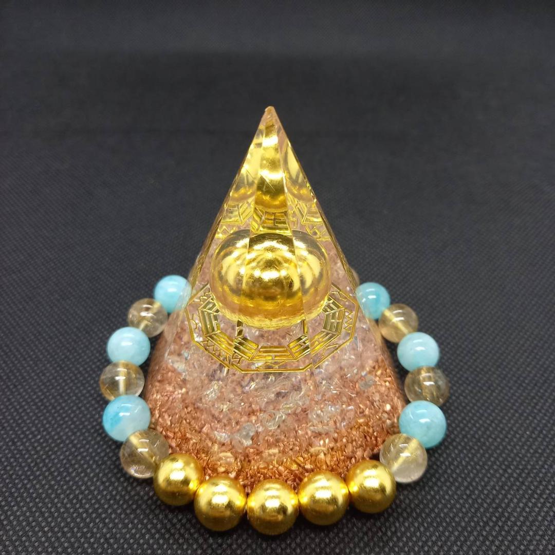 最強金運アップ『金運爆上げブレスレット（投資運特化）』24K純金貼り水晶玉243