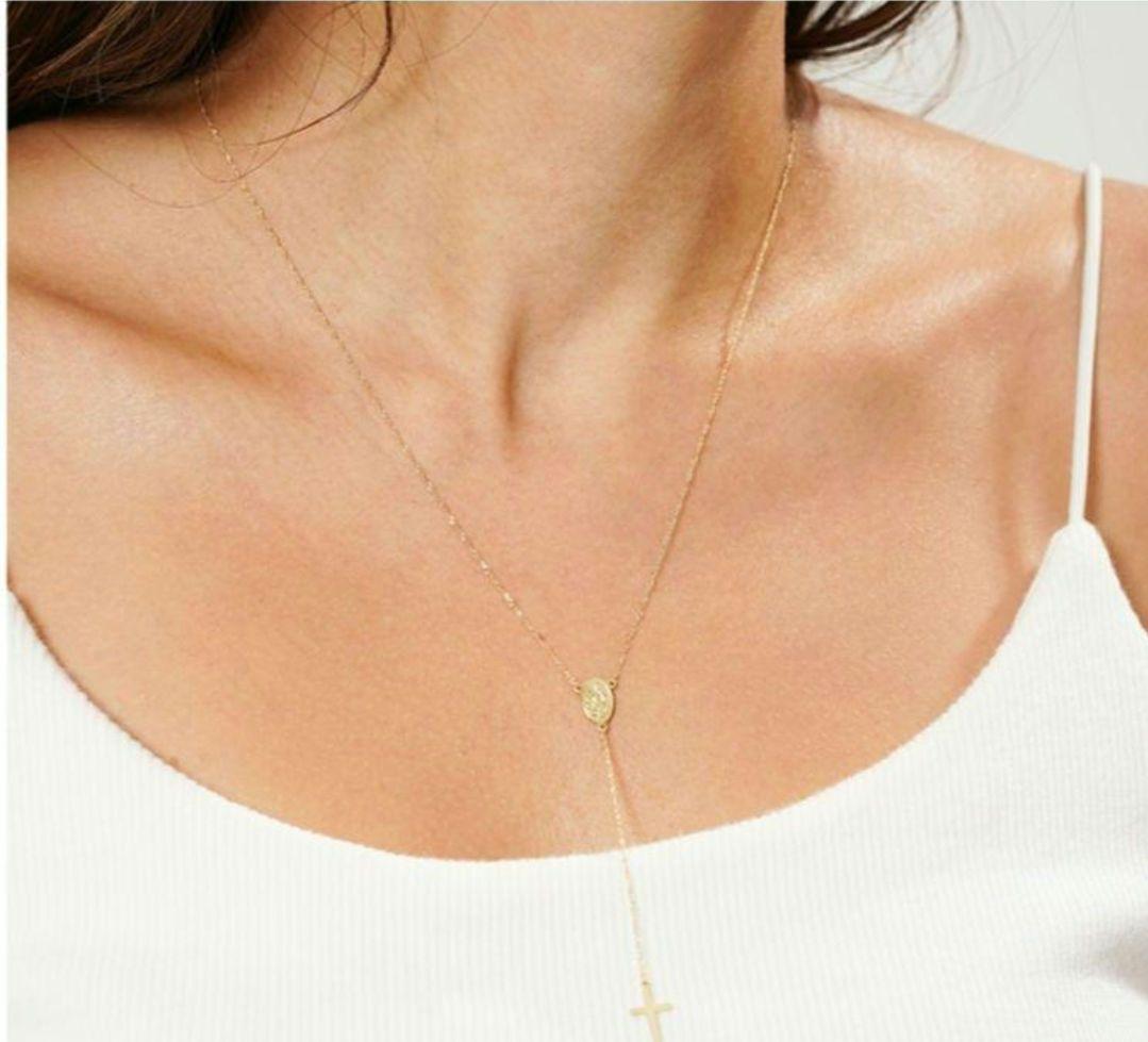 Maxiハワイアンジュエリー K10YG ショートロザリオ風ネックレス