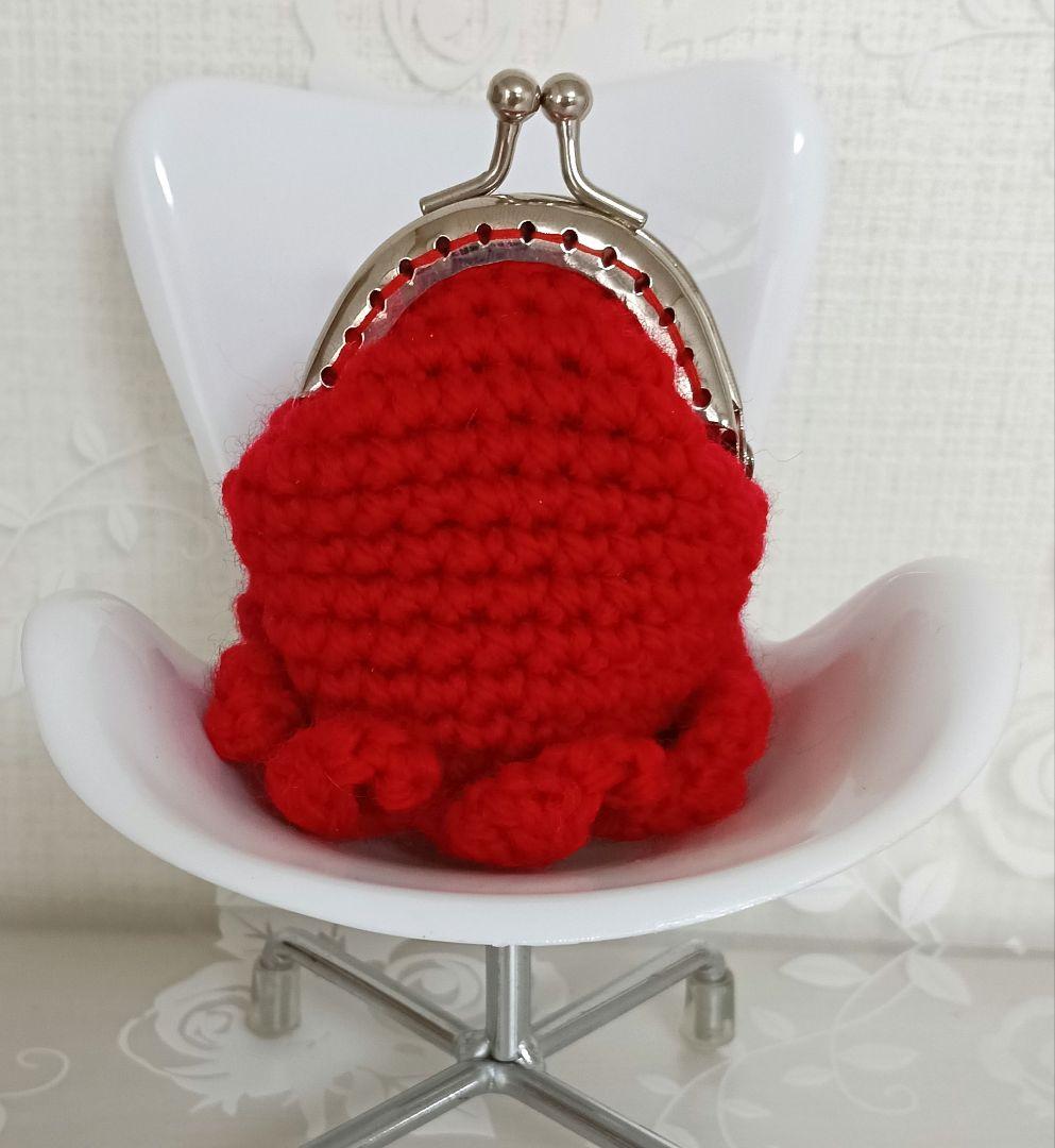 ＊ハンドメイド＊手編み がま口 あみぐるみ タコさんカエルさんリスさんポーチ♡