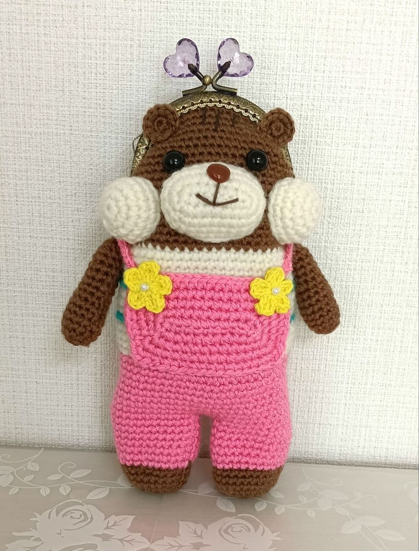 ＊ハンドメイド＊手編み がま口 あみぐるみ タコさんカエルさんリスさんポーチ♡