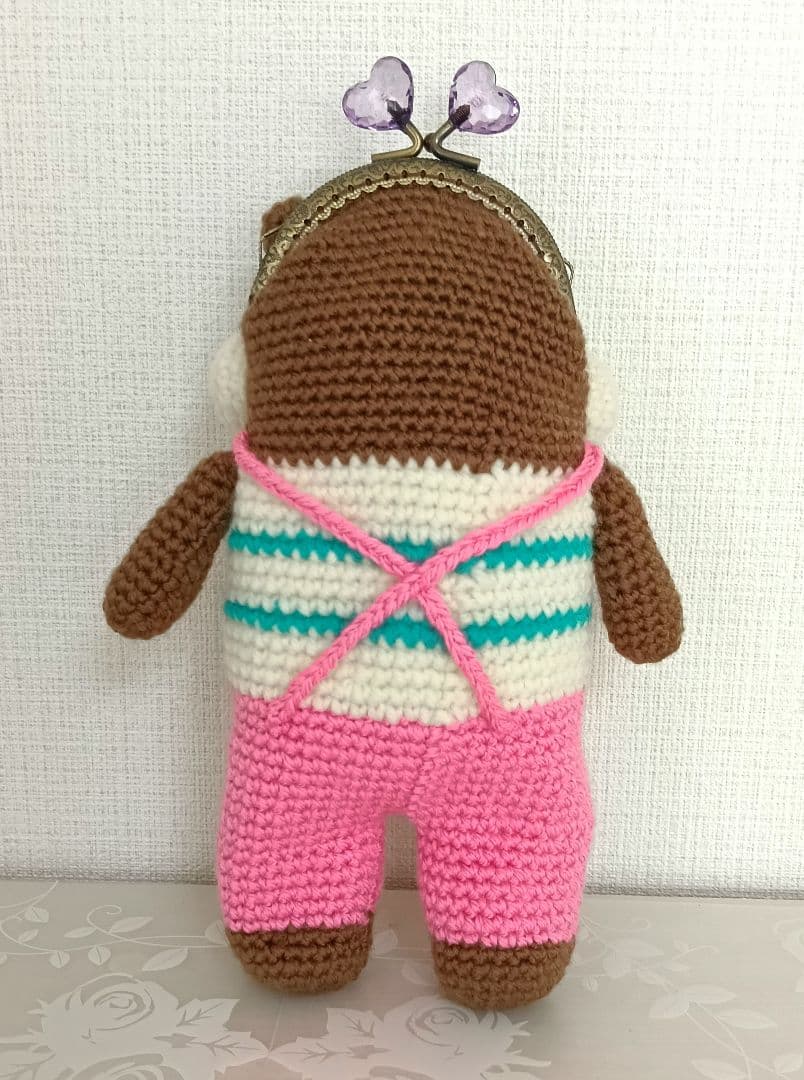 ＊ハンドメイド＊手編み がま口 あみぐるみ タコさんカエルさんリスさんポーチ♡