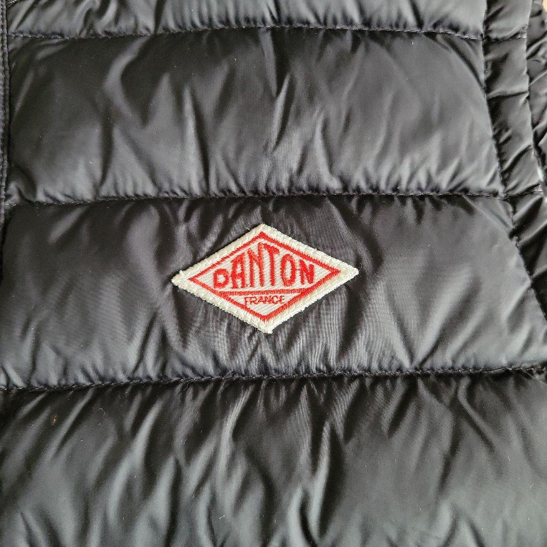 美品　DANTON ブラック ダウンベスト　34