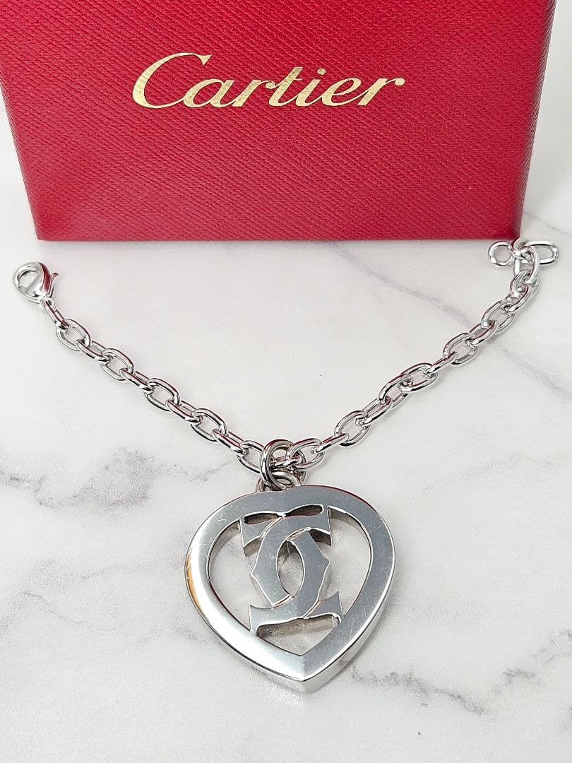 Cartier カルティエ 2C ハート モチーフ バッグチャーム