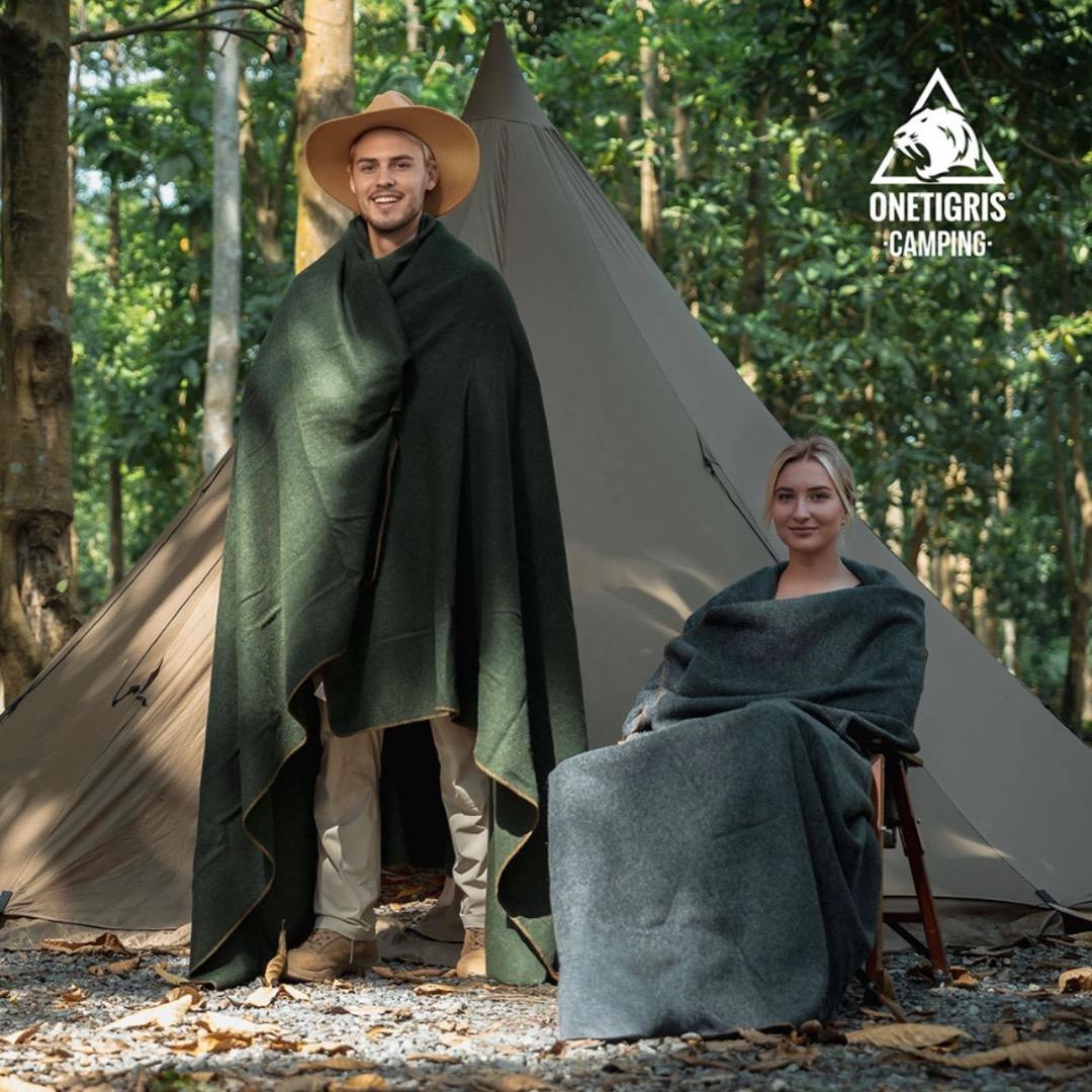 ◉Td1002 未使用保管品 UNETIGRIS ウールブランケット 毛布