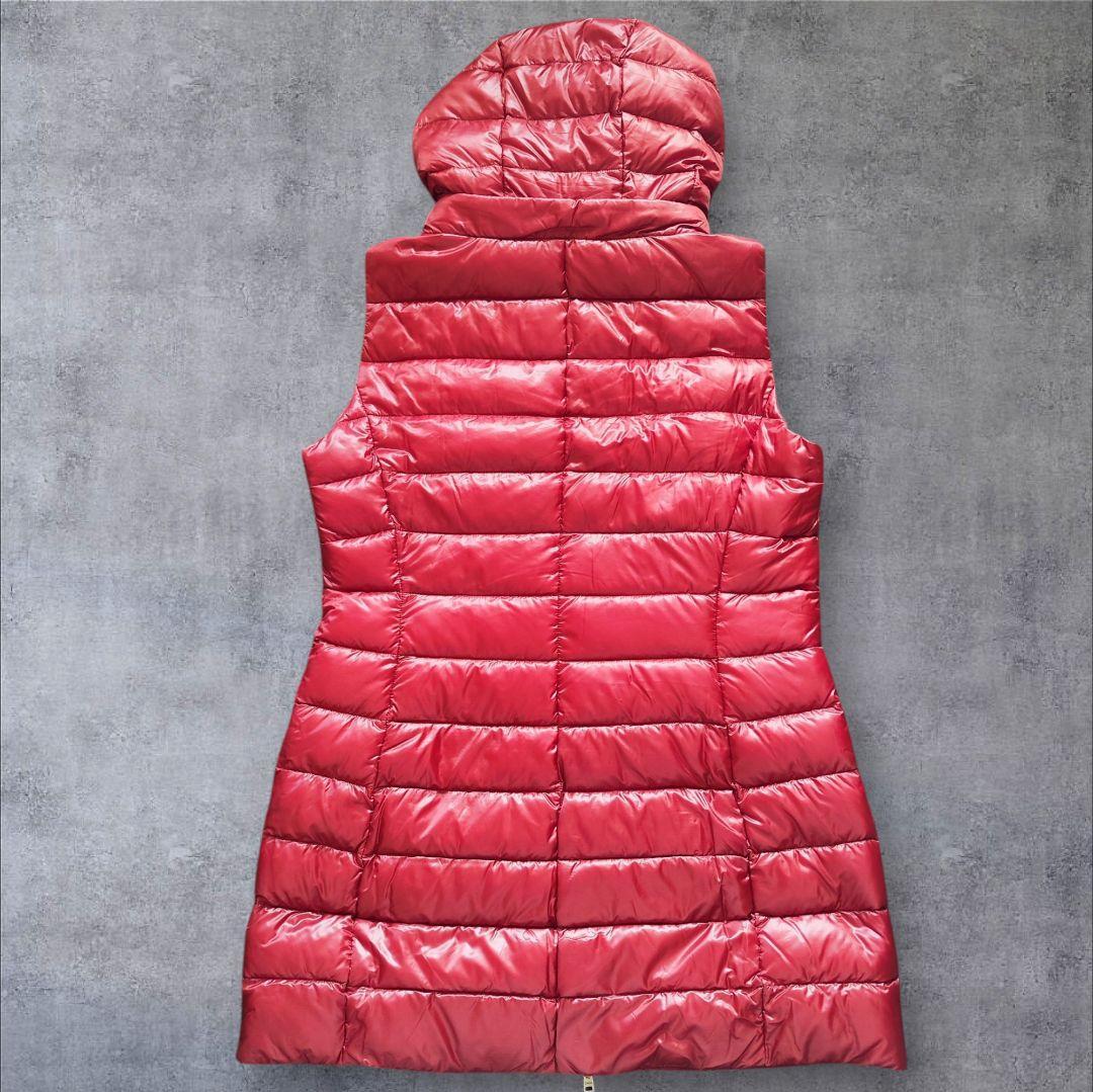 【未使用級】Hernoフード付きライトダウンベストロング丈赤48XXLサイズ