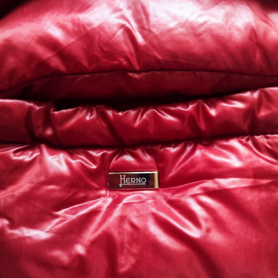 【未使用級】Hernoフード付きライトダウンベストロング丈赤48XXLサイズ