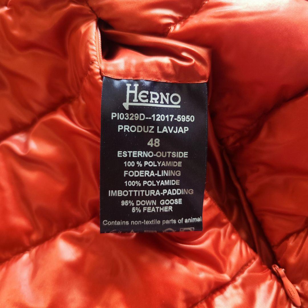 【未使用級】Hernoフード付きライトダウンベストロング丈赤48XXLサイズ