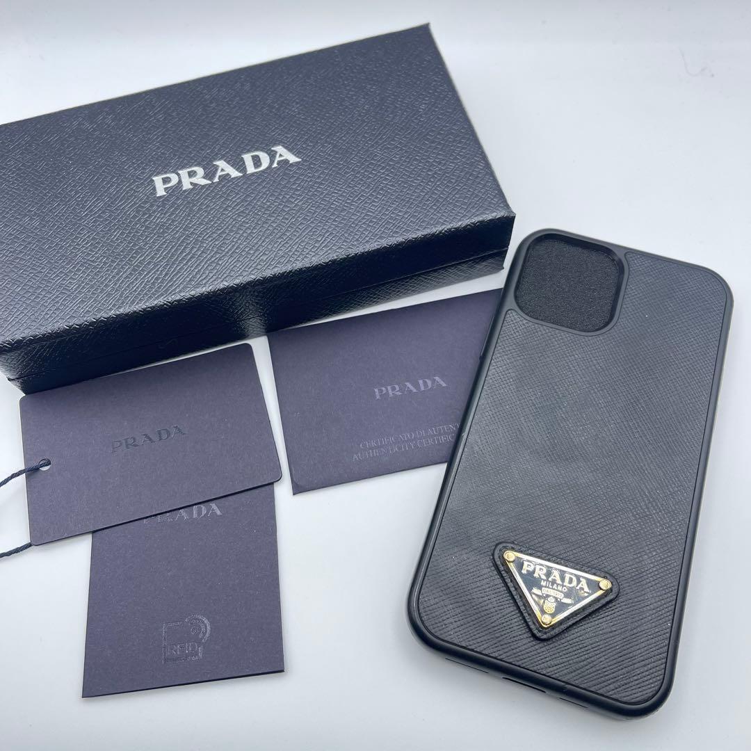 良品✨️プラダ iPhone12/12Pro ケース ブラック 三角ロゴ