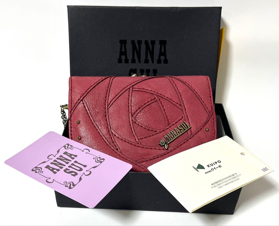 Sherry様ANNA SUI 財布 三つ折り ローズウッド 薔薇 バラ ピンク