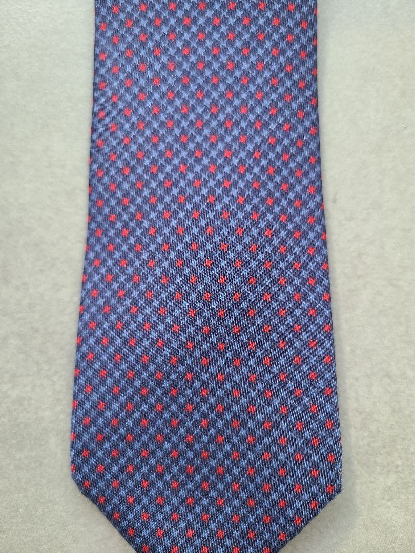 HERMES ネクタイ ネイビー/レッド 2点セット